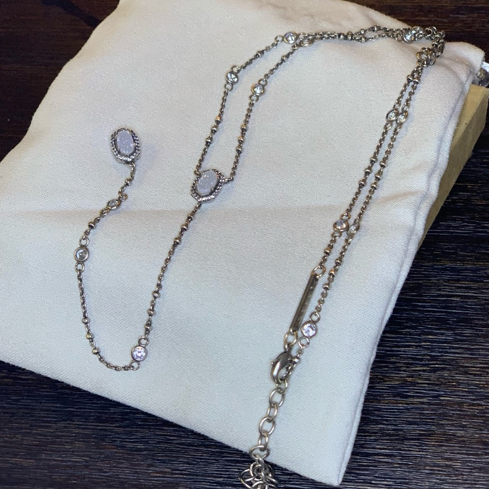 Kendra Scott Claudia Necklace in Silver/Drusy